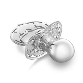 fish Children's Christening Gift Dummy 925 Sterling Silver Clear Sustainable Packaging Baby Gift