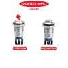 MKBKLLJY 6Pcs 12mm Momentary Red LED Push Button Switch Sliver