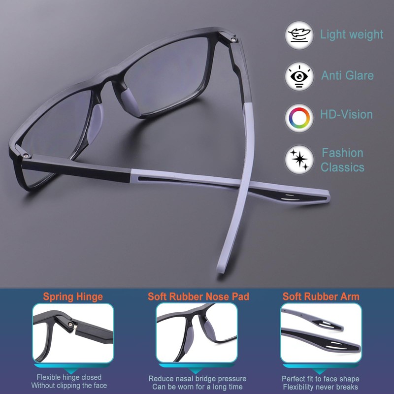 BLOEXCLU 4 Pack Progressive Multifocus Reading Glasses for Men Women