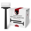 WARRIOR Disposable Razor, Black Disposable Steel Blade for Cleaning Men/Women,