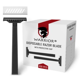 WARRIOR Disposable Razor, Black Disposable Steel Blade for Cleaning Men/Women, Body and Face (BLACK-100 Pieces)