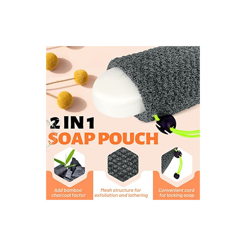 MIG4U Bolsa de Jabón Exfoliante para Ducha 2 Piezas -