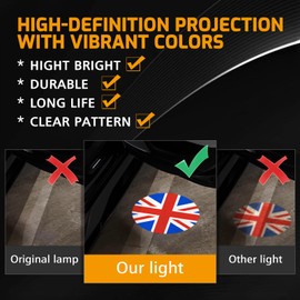 2Pcs Car Door Light Logo Projector for Range Rover Discovery 2010-2023 Accessories, Non Fade Courtesy Projector Laser Lamp, Welcome LED Ghost Shadow Puddle Lights