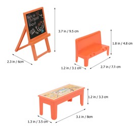 Toyvian Mini Classroon Furniture Set: 13pcs Dollhouse Desk Chair Chalkboard Miniature School Playset for Dollhouse Education Learning Toy Pretend Playset