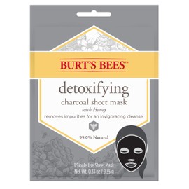 Burt's Bees Detoxifying Charcoal Facial Sheet Mask, Honey, Single Use (Package May Vary)