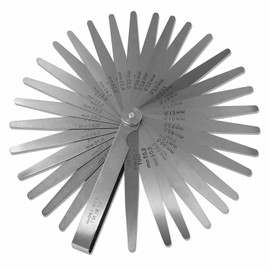 Tapered Feeler Gauge, 32 Blades Feeler Gauge Metric and Imperial, Gap Width Thickness Measuring Guage Tool for Guitar, Spark Plugs