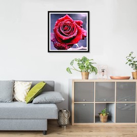 Pavemlo Diamond Painting Set Accessories Rose, DIY 5D Diamond Embroidery Painting Kits Flowers, Full Drill Crystal Set Rhinestone Embroidery Pictures DIY Diamond Painting for House Wall Decoration 30