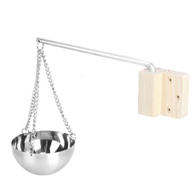 MOUMOUTEN Sauna Aroma Bowl, Stainless Steel Sauna Oil Cup, Sauna Oil Holder, Hanging Sauna Aromatherapy Oil Bowl for Traditional Sauna or Infrared Sauna, SPa Essential Oil Bowl with Wood Plate Screws
