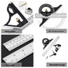 HYSHLC Combination Square 300 mm Set Carpenter's Angle Adjustable Protractor