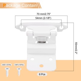 sourcing map 3/8" Inset Cabinet Door Hinges, 6 Pcs Self Closing Kitchen Cabinet Hardware Hinge with Door Bumper for Cabinet Doors Furniture, White