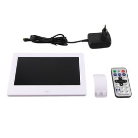 Digital Photo Frame White 7in IPS Screen 1024x600 HD Electronic Album with Body Sensor 16:9White EU Plug 100-240V