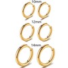 5 Pairs Stainless Steel Gold Hoop Earrings for Women Men