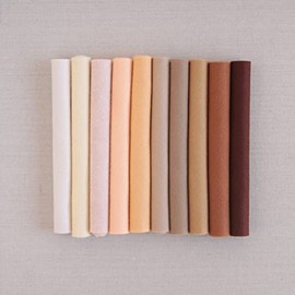 Wool Felt, 10 pcs 9"x12" in Skin Tone Colors, 1 mm Thick, Soft & Pliable, Wool Blend Felt, Doll Face 9"x12"
