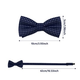 Polka Dot Bowtie for Kids, Children Pre-Tied Yellow Bow Tie with White Spots Adjustable Formal Neck Bowtie with Buckle & Strap for Party Wedding Ball Banquet for Teens Boys Girls Y7BDLJ (blue)