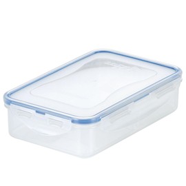 LOCK & LOCK Easy Essentials On The Go Meal Prep Lunch Box, Airtight Containers with Lid, BPA Free, Rectangle (3 Section) -27 oz, Clear