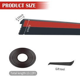 13.12Ft Car Window Seal Strip with Pry Bar Tool,Premium Rubber Weather Stripping for Noise Reduction & Interior Protection,Universal Car Essentials V-Shaped Window Trim Fits Car Truck SUV