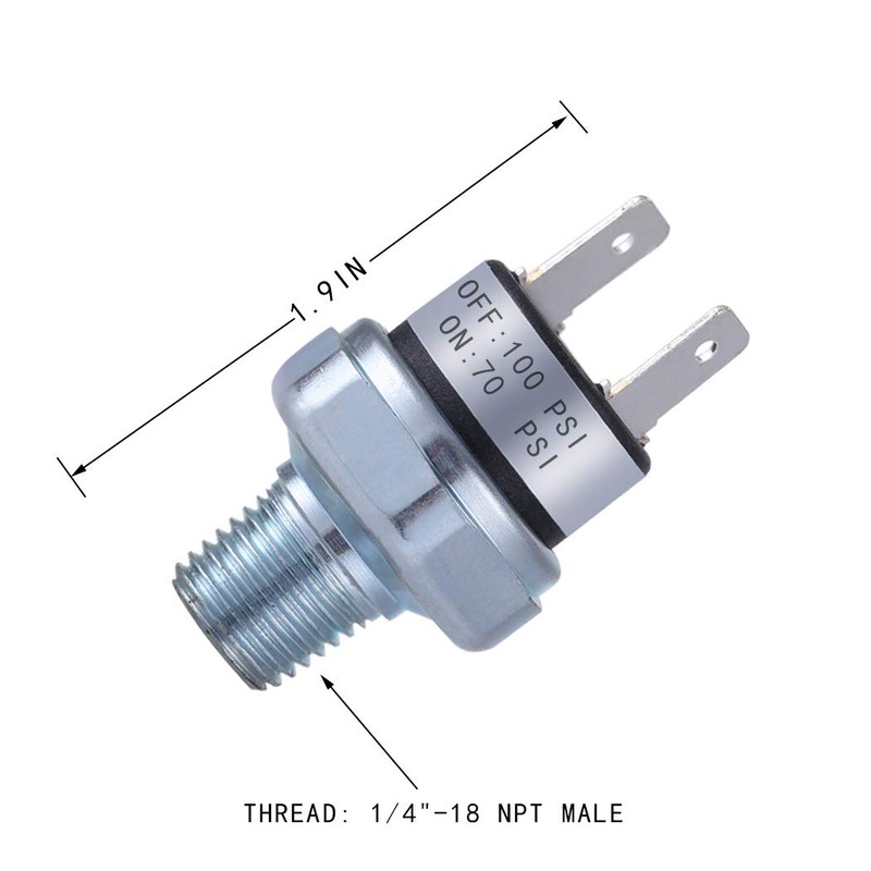 Air Pressure Switch 70-100 PSI Pressure Switch 1/4"-18 NPT 24V