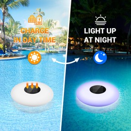 Pool Lights Floating Pack of 4 Pond Lighting Four Flashing Modes 33 x 33 cm Pool Lighting with Remote Control 16 Colours RGB Colour Changing Waterproof Lights for Pool Garden, Pond, Party