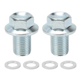 RATCHROLL 1 Set Universal Oil Drain Plug Anti Leakage 1.02" Height Oil Pan Drain Bolt Screw Thread Repair with Gasket Silver Tone Steel Aluminum M12x1.25