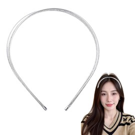yaozeio Multi Layer Silver Wire Headband for Women Girls Metal Wire Hair Band for Women's Hair Wire Silver Hairband French Skinny Headband Wire Hair Accessories Metal Thin Headband Wired