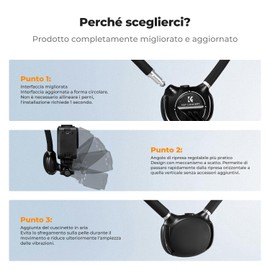 K&F CONCEPT Supporto per Collo con Cuscino d’Aria, Portacamera con Adattatore da 1/4” compatibile con GoPro Hero 13/12/11/10/9/8/7/6/5/4/MAX, Insta 360 X5/X4/Ace Pro 2, DJI Osmo Nano, Action 3/4/5 Pro