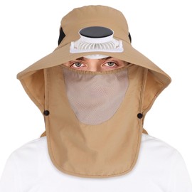 Dazzleimart Wide Brim Solar Fan Hat Outdoor (US, Alpha, Medium, Large, One Size, Yellow)