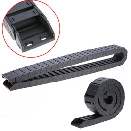 4 Set R38 18mm x 37mm CNC Machine Tool Cable Wire Carrier Drag Chain 1m(39.4 inch) Length Black Plastic Drag Chain Semi Closed Type