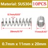 Qrity 10Pcs Coil Extended Compressed Spring, Compressed Springs, 304 Stainless