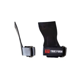 True Form Grips (Gray, Medium) Weight Lifting Gloves Heavy Duty Straps Alternative Power Lifting Hooks Best for Deadlifts Adjustable Neoprene Padded Wrist Wraps Support Bodybuilding Pro Workout