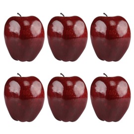 Kesoto 6pcs Artificial Red Apples Fake Fruit House Kitchen Party Decoration, Faux Big Red Apples, 3.3 x 2.9 Inches