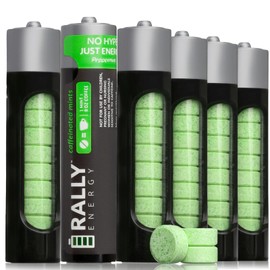 Caffeine Mints by Rally, 60milligram Caffeine, Instant Energy, Fresh Breath Caffeinated Mints, 0 Sugar, Natural Peppermint Flavor (6 Packs, 60 Mints)