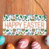 Happy Easter Vibrant Wooden Rectangle Plaque - Easter-Themed Decor for