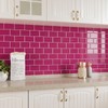 VEELIKE 6 Sheets Berry Pink Subway Tile Peel and Stick