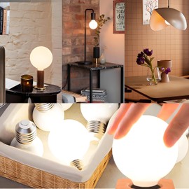 Vanpus LED Glühbirne E27 Dimmbar Vintage Glühbirne E27 8W (Äquivalent zu 80W) Opal Frosted White Globe Form Glas,Kein Flimmern, Konstantstrom Edison LED Lampe, Warmweiß, Dimmbar, G80(Pack von 2)