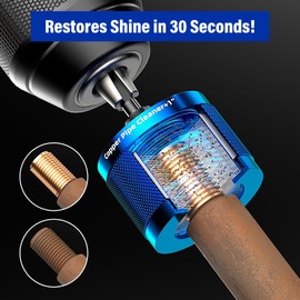 BURMONG Copper Pipe Cleaner Drill 3 Pcs Set (1/2" 3/4" 1") - Metal Tube Cleaning Brushes for Power - Professional Plumbing Tools for Copper Pipes & Tubes - Heavy-Duty Drill Attachment for Plumbers