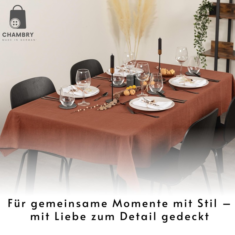 chambry Tablecloth 100% Linen Stonewashed - Handmade in Germany -
