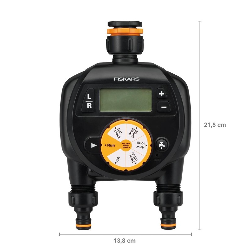 Fiskars Timer with 2 Outputs, For All Standard Tap Sizes,