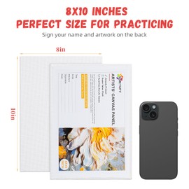 Simetufy 64 Pack Canvas Boards for Painting 8 x 10 inch, Bulk Blank Canvas for Kids- Gesso Primed Acid-Free 100% Cotton Paint Canvas Panels for Acrylics Oil Tempera Paints