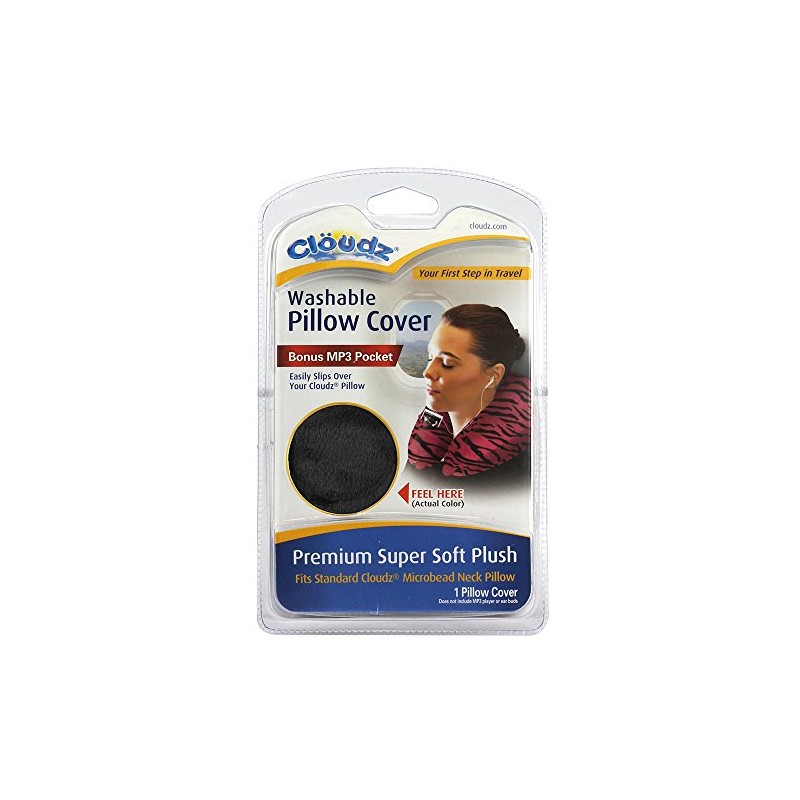 Cloudz Washable Travel Neck Pillow Cover - Black