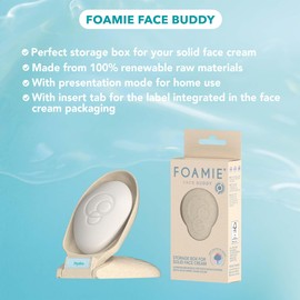 Foamie Storage Box with Lid for Fixed Face Cream, Cosmetic Organiser & Travel Gadget, Foamie Face Buddy Sustainable & Reusable