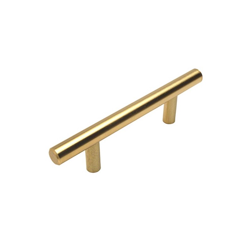 Cosmas 305-030BB Brushed Brass Cabinet Hardware Euro Style Bar Handle