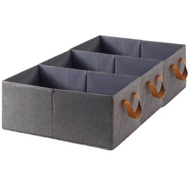 Bigingjia Wardrobe Storage Organiser Set 3,Large Fabric storage baskets with Handles, Collapsible Storage Bins for Organizing Clothes, Toys, Towels, Office Products-Storage Basket for Shelves