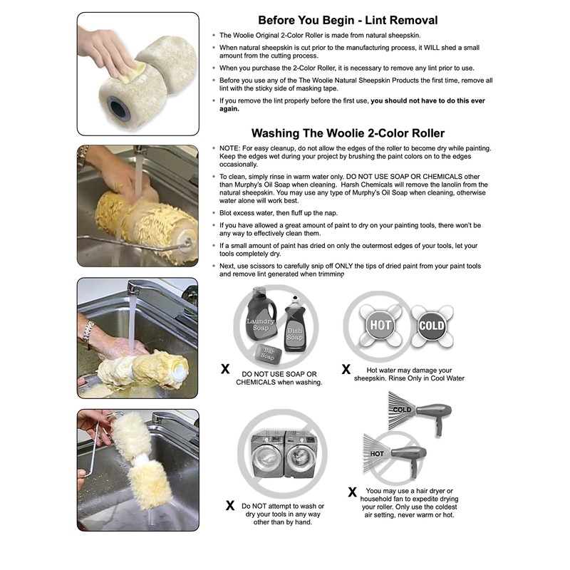 The Woolie 2-Color Paint Roller Faux Painting Technique (Beginner-Starter-KIT)