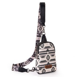 Wrangler Aztec Crossbody Sling Bags for Women Cross Body Purse with Detachable Strap WG2205-210BK