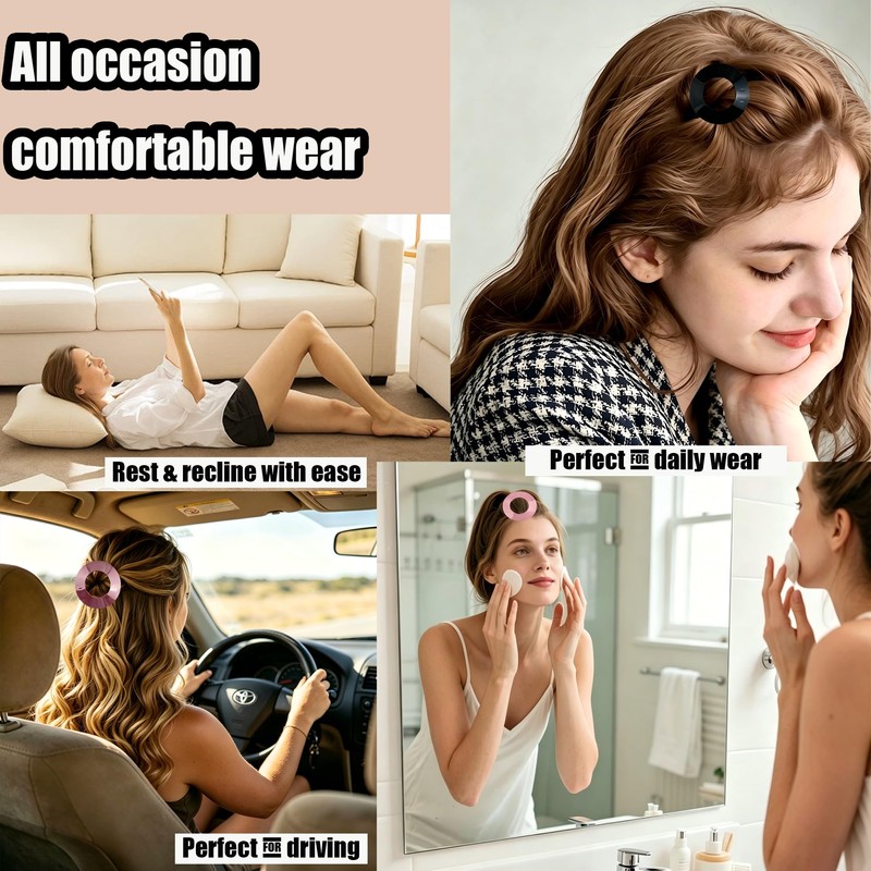 3 PCS Cozy Hair Clip,Round Flat Claw Clips for Half