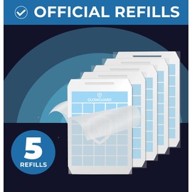 GlueGuard Refill Sticky Pads for GlowGuard Cordless Flying Insect Trap (Device NOT Included),Includes 5-Pack of Dual-Sided Disposable Sticky Pad Refills, Non-Toxic, No Chemicals