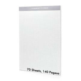 Tyqour 70 Sheets Graph Paper Pad 10.28" X 6.89", Grid Paper, Large Graph Paper, Pads Of Paper, Grid Notepad, Easy Tear, Grid Paper For School, Office, Laboratory