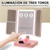 Espejo Maquillaje Luz Tríptica Aumentos 3x/2x Carga Usb/bat
