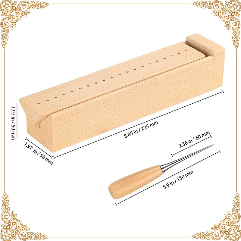 Beech Wood Book Binding Cradle with an Awl,Used for Book