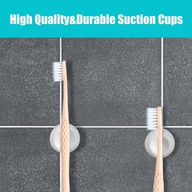 4 Pcs White Toothbrush Holder with Suction Cup, Wall-Mounted Toothbrush Holder, Multi-Function Wall Storage Hook for Dorm Bathrooms and Shower